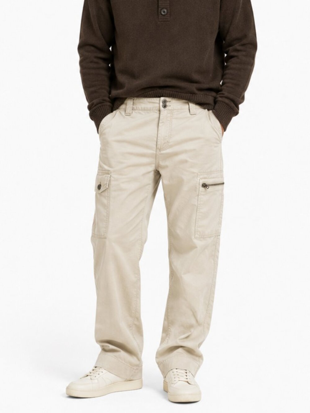 Kenneth Cole Cargo Pants Men 34x30 Beige Khaki Utility Work Casual Cotton